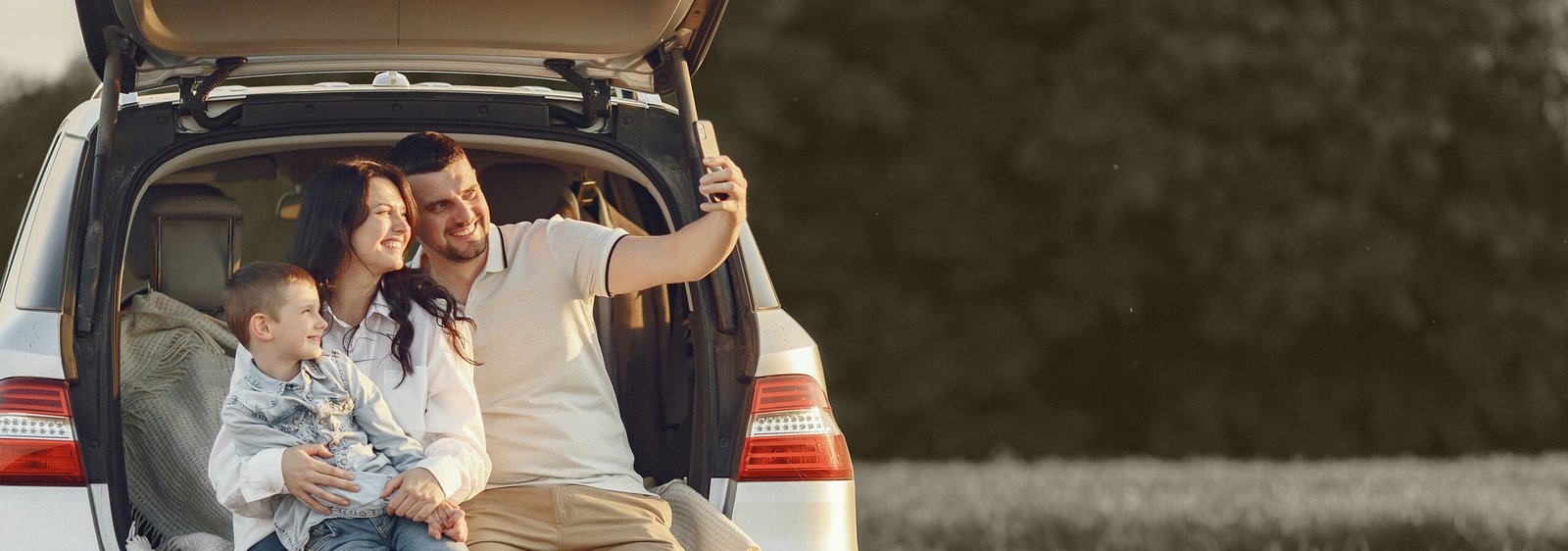 Happy Family in Car