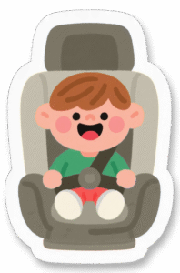 Happy Kid In Clean Car Seat Sticker