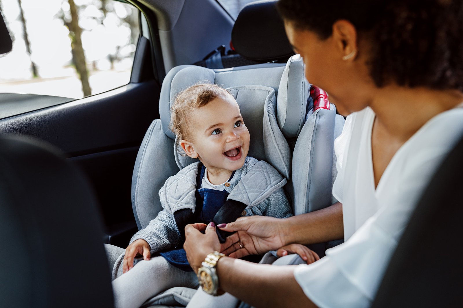 Happy Baby in Clean Car Seat